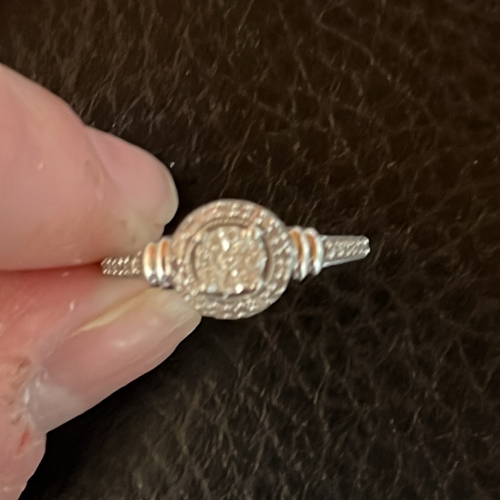 10k White Gold Round 14 Ct Total Diamond Ring